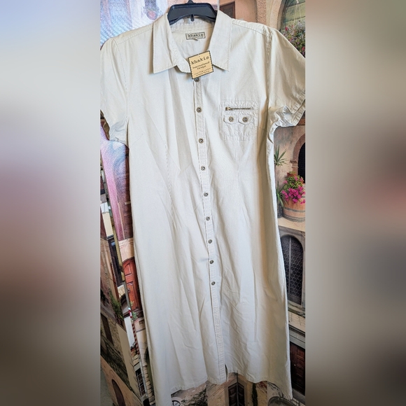 Ladies Short Sleeve Shirt Dress - Picture 1 of 1